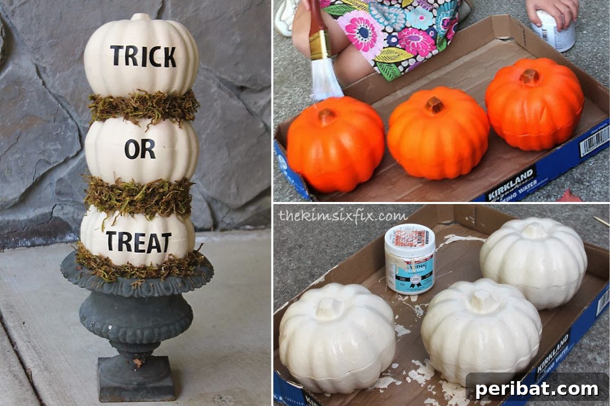 Whimsical Trick or Treat Pumpkins.