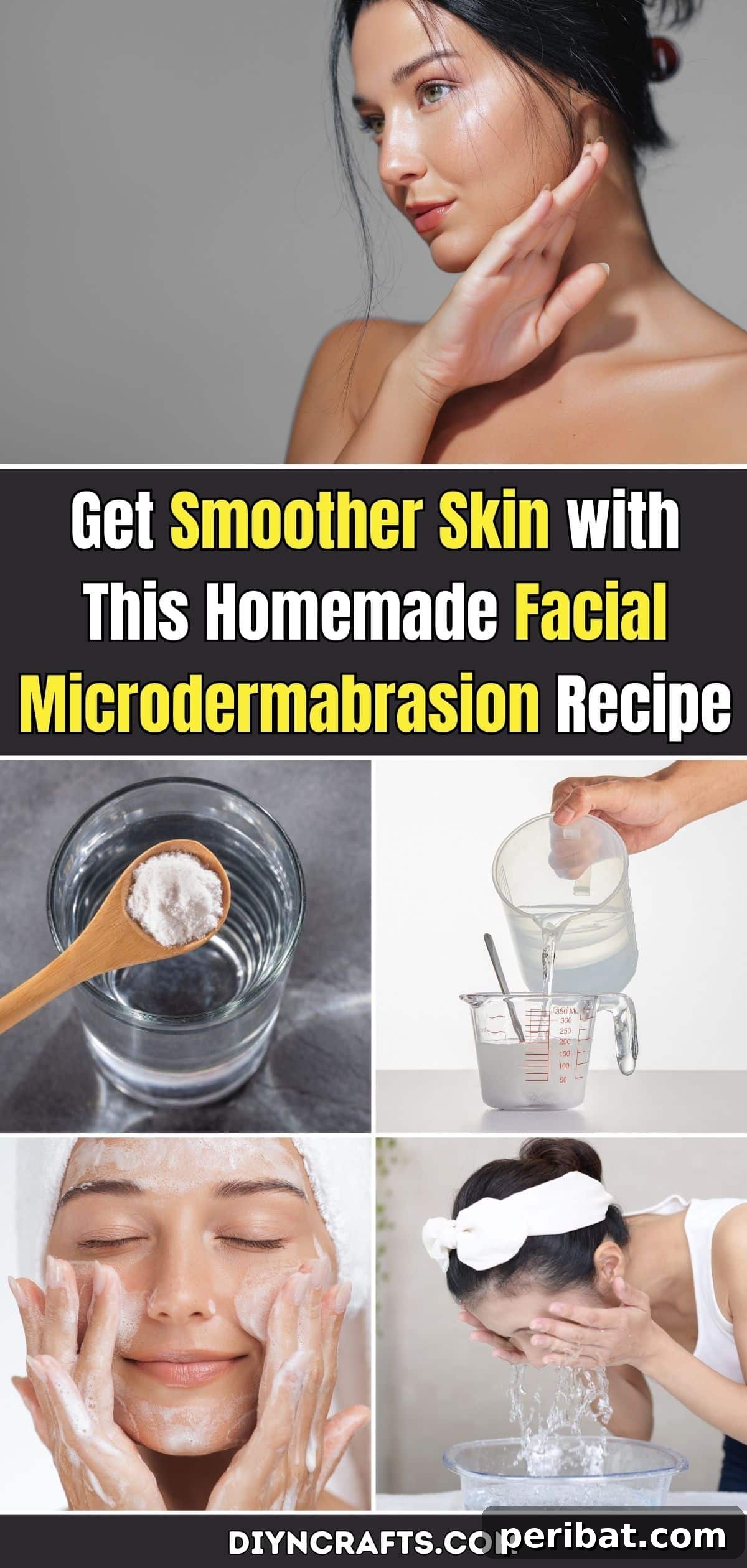 Get Smoother Skin with This Homemade Facial Microdermabrasion Recipe {Only 2 Ingredients} pinterest image
