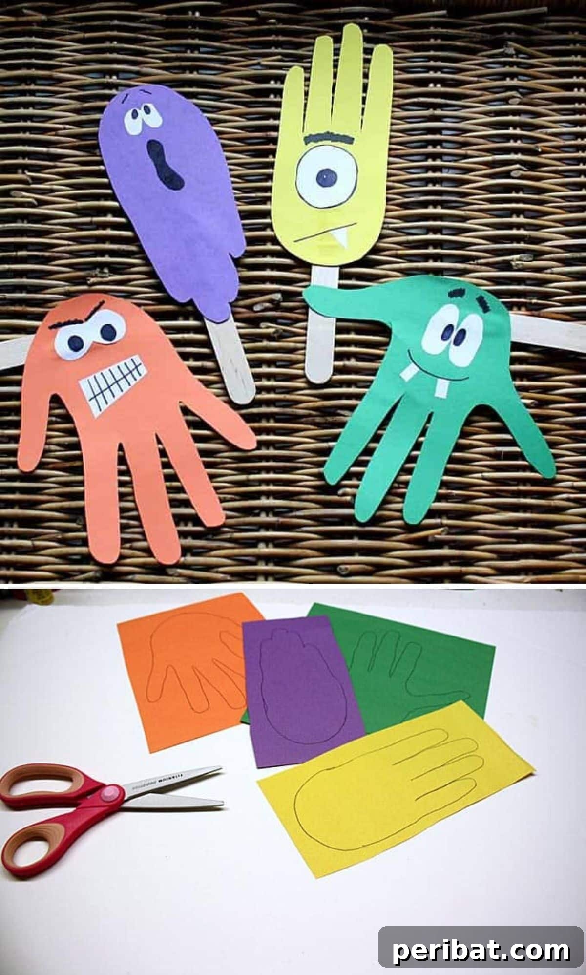 Spooktacular Handprint and Footprint Halloween Fun 11 Handprint Puppets