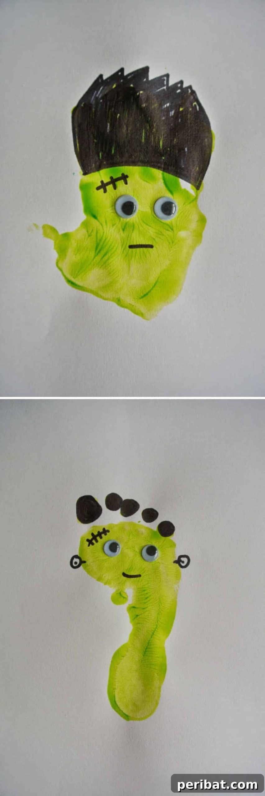 Spooktacular Handprint and Footprint Halloween Fun 12 Frankenstein Footprint