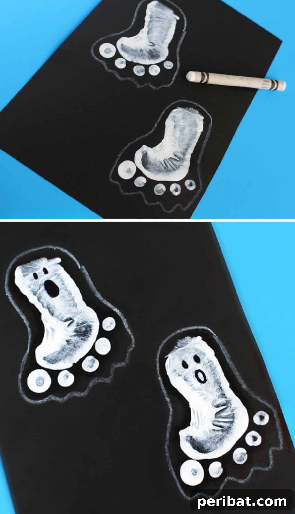 Spooktacular Handprint and Footprint Halloween Fun 13 Footprint Ghosts