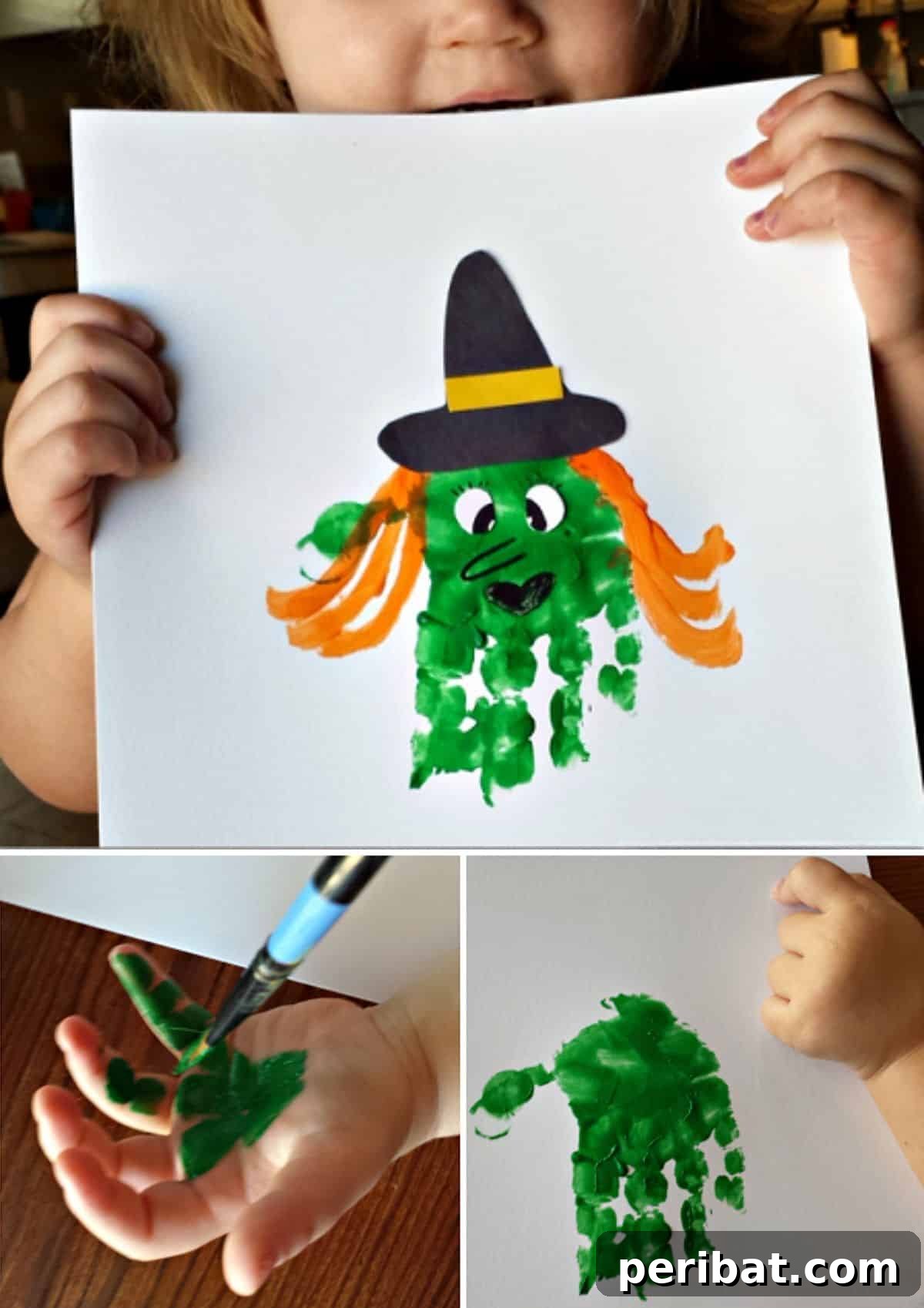 Spooktacular Handprint and Footprint Halloween Fun 5 Handprint Witch