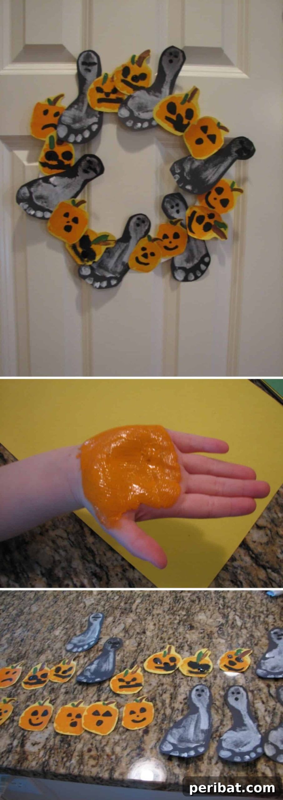 Spooktacular Handprint and Footprint Halloween Fun 9 Hand And Foot Wreath