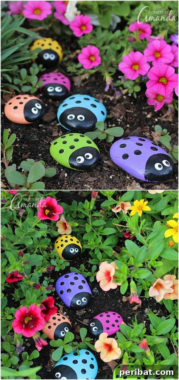9. Painted Ladybug Rocks