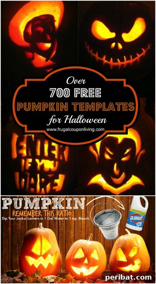 Over 700 Printable Pumpkin Carving Templates for diverse characters and designs