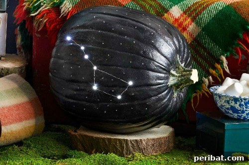 Constellation Pumpkin, simple yet brilliant celestial design with drilled holes