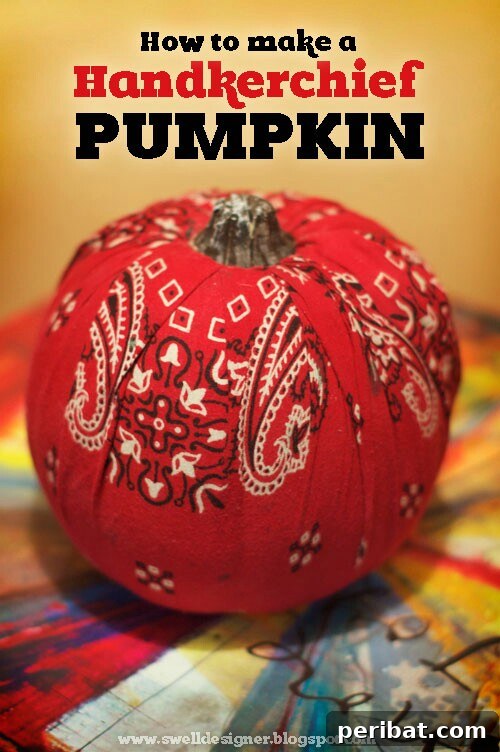 Handkerchief Pumpkin, a super fast and easy DIY decoration using fabric