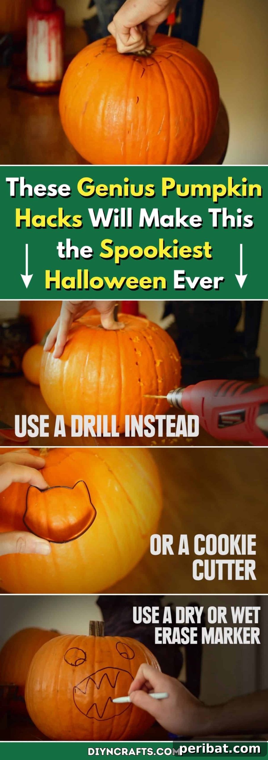 Cadılar Bayramı'nı Dehşete Çevirecek Balkabağı Sırları 2 These Genius Pumpkin Hacks Will Make This the Spookiest Halloween Ever pinterest image