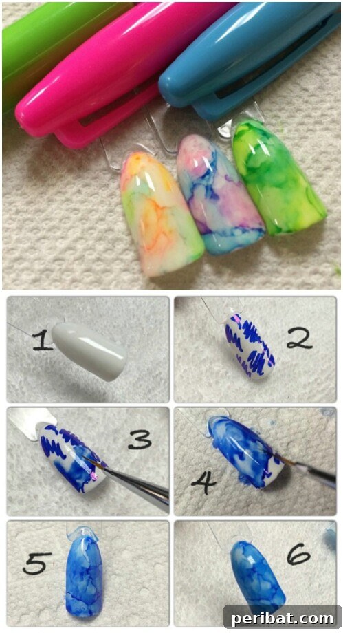 Çok Amaçlı Mucize: İzopropil Alkolün 56 Akıllara Zarar Kullanım Alanı 4 Marbled look manicure with alcohol.