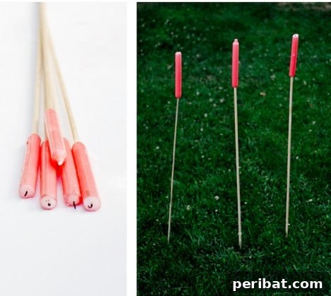 Easy outdoor candle stakes for ambient campsite lighting