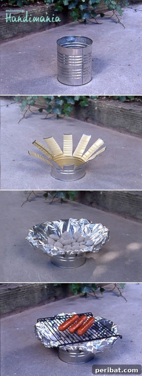 DIY Tin Can Grill - Compact and portable cooking solution for camping