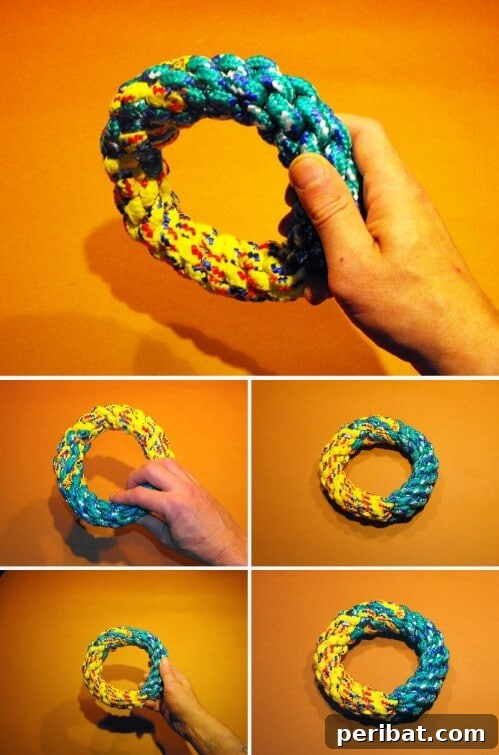 Homemade Happiness: Clever DIY Dog Toys Your Pup Will Love 24 DIY Chew Ring made from braided rope