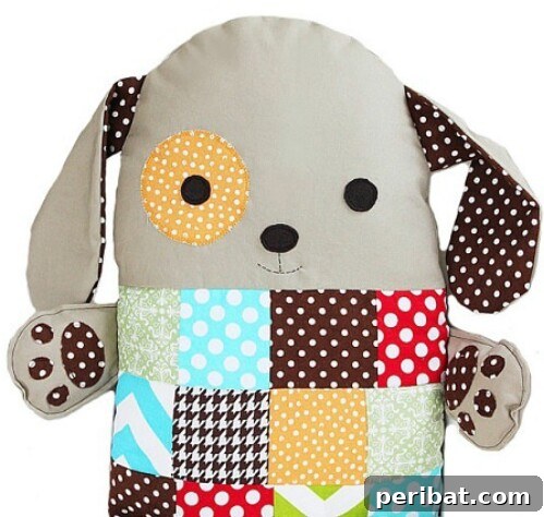 Homemade Happiness: Clever DIY Dog Toys Your Pup Will Love 7 Patchwork Dog Pillow Toy shaped like a dog