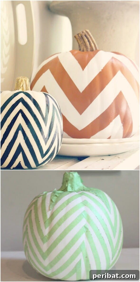 60 Cozy Fall DIY Projects to Transform Your Home for Autumn 16 Chevron Pumpkins