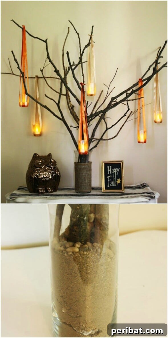 60 Cozy Fall DIY Projects to Transform Your Home for Autumn 18 Illuminated Tree