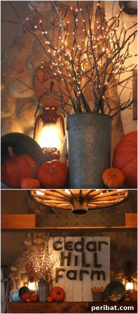 60 Cozy Fall DIY Projects to Transform Your Home for Autumn 19 Lighted Twigs