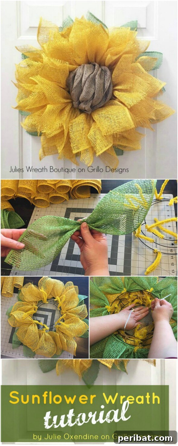 60 Cozy Fall DIY Projects to Transform Your Home for Autumn 3 Sunflower Wreath