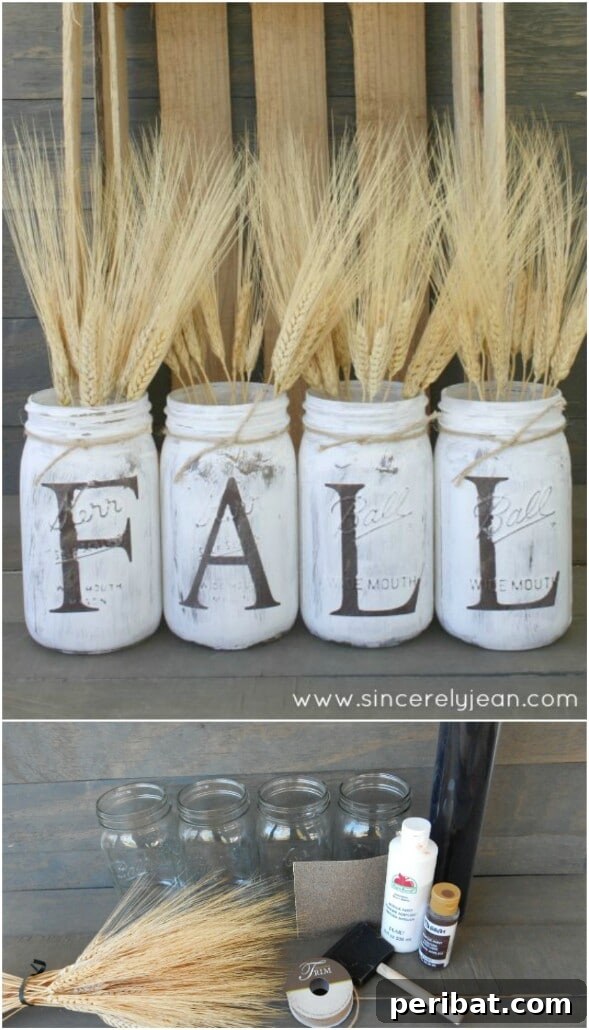 60 Cozy Fall DIY Projects to Transform Your Home for Autumn 4 Rustic Mason Jars