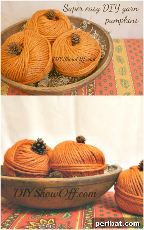 60 Cozy Fall DIY Projects to Transform Your Home for Autumn 31 Yarn Pumpkins