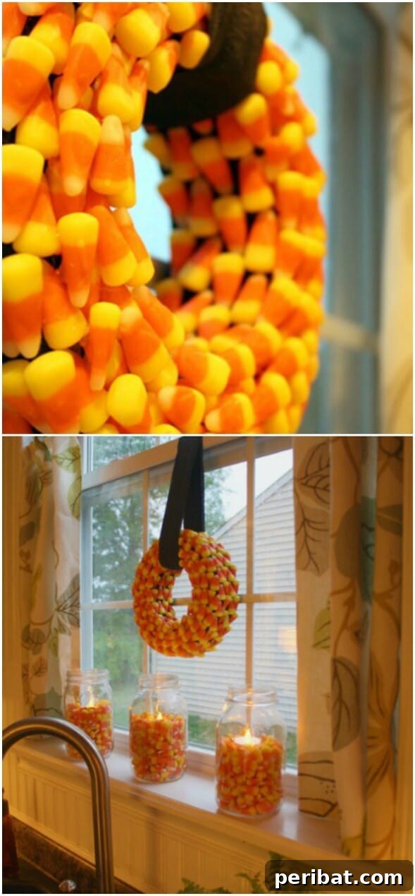 60 Cozy Fall DIY Projects to Transform Your Home for Autumn 40 Candy Corn Wreath
