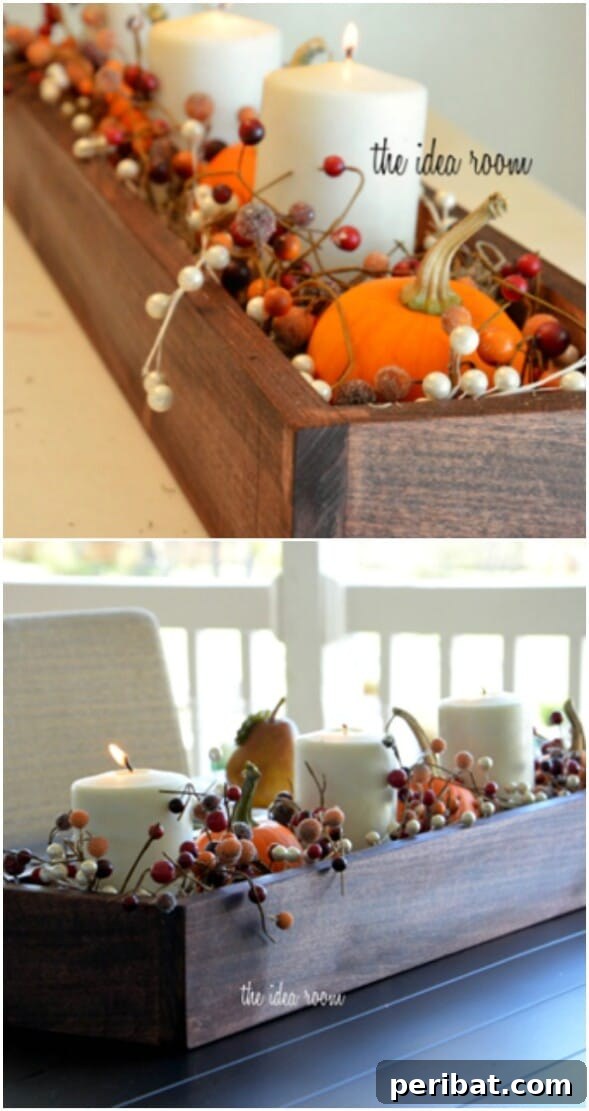 60 Cozy Fall DIY Projects to Transform Your Home for Autumn 46 Wooden Box Centerpiece