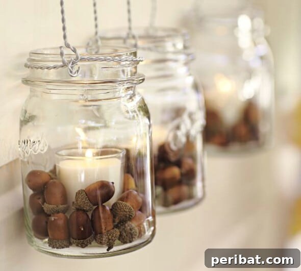 60 Cozy Fall DIY Projects to Transform Your Home for Autumn 51 Acorn Candles