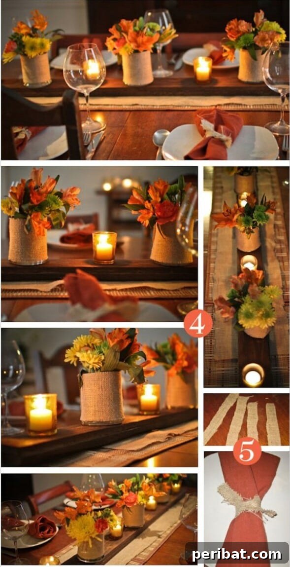 60 Cozy Fall DIY Projects to Transform Your Home for Autumn 52 50-burlap-candle