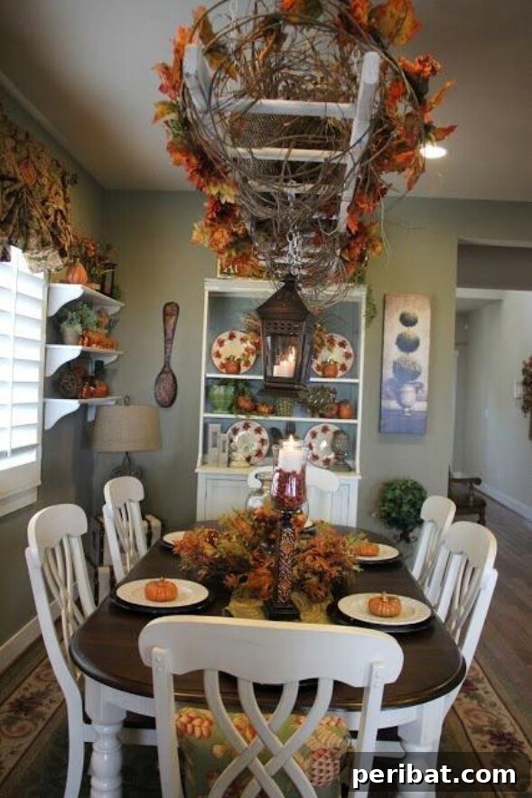 60 Cozy Fall DIY Projects to Transform Your Home for Autumn 54 Wooden Ladder Décor