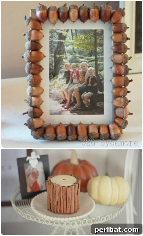 60 Cozy Fall DIY Projects to Transform Your Home for Autumn 58 Acorn Photo Frames