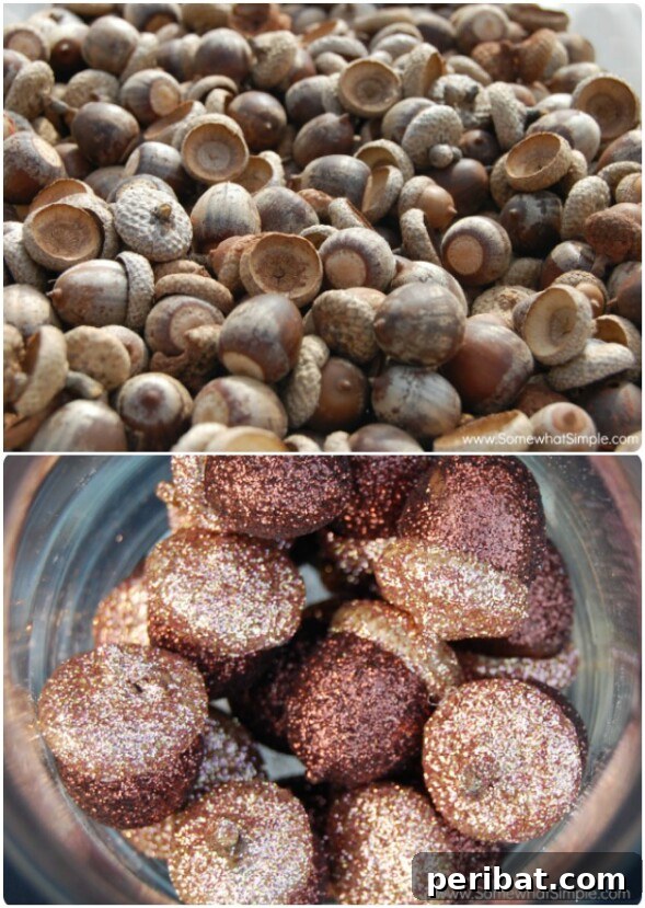 60 Cozy Fall DIY Projects to Transform Your Home for Autumn 10 Glitter Acorns