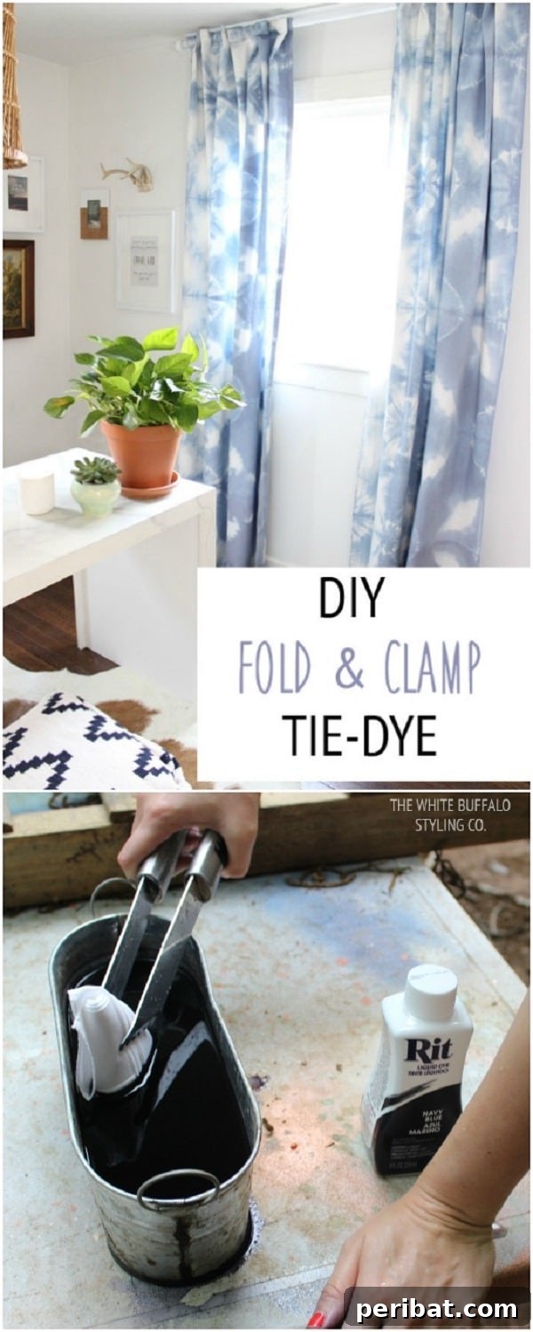 Boho Fold and Clamp Tie-Dye Curtains