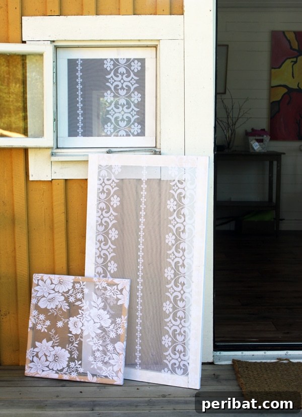 Elegant Lace Covered Window Screens