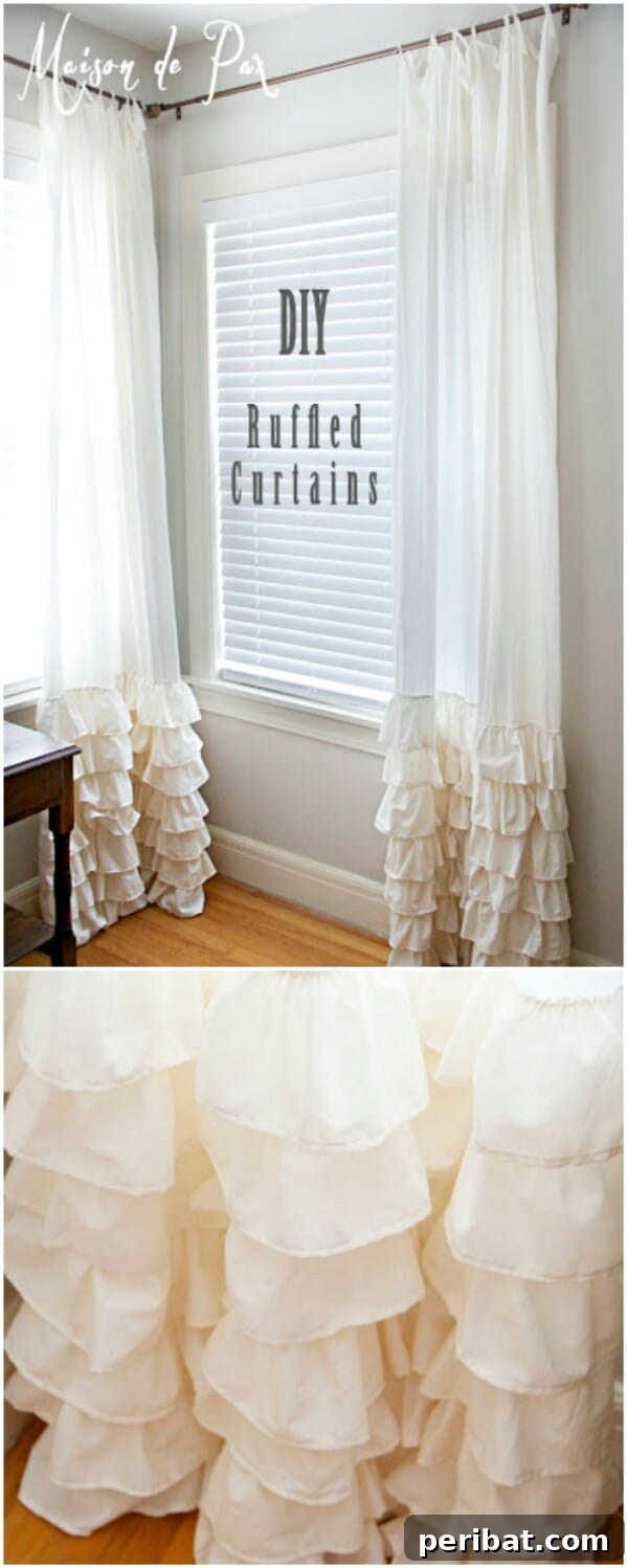 Romantic DIY Ruffled Curtains