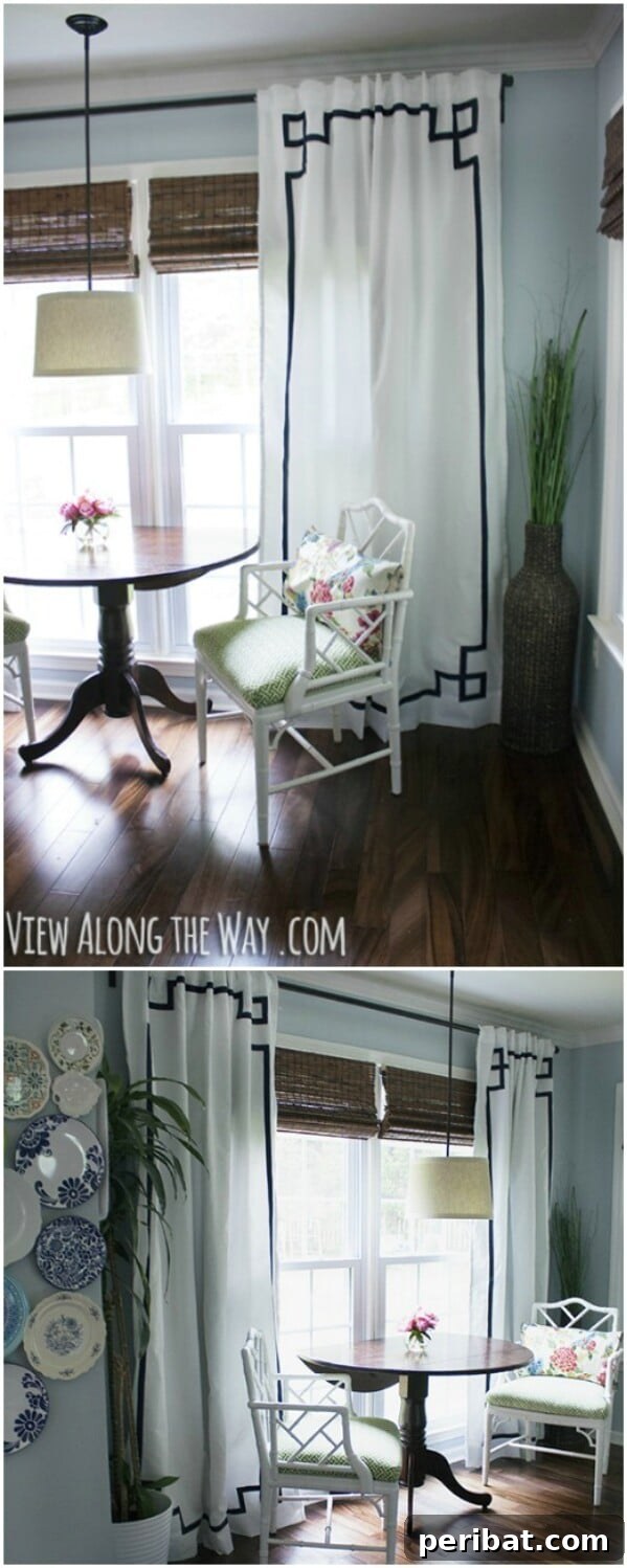 Sophisticated Greek Key Curtains (No-Sew)