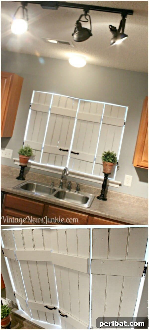 DIY Upcycled Indoor Kitchen Shutters