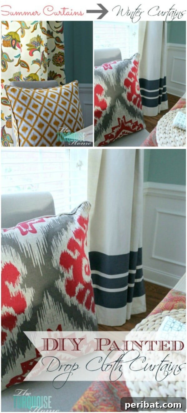 Affordable Drop Cloth Curtains DIY