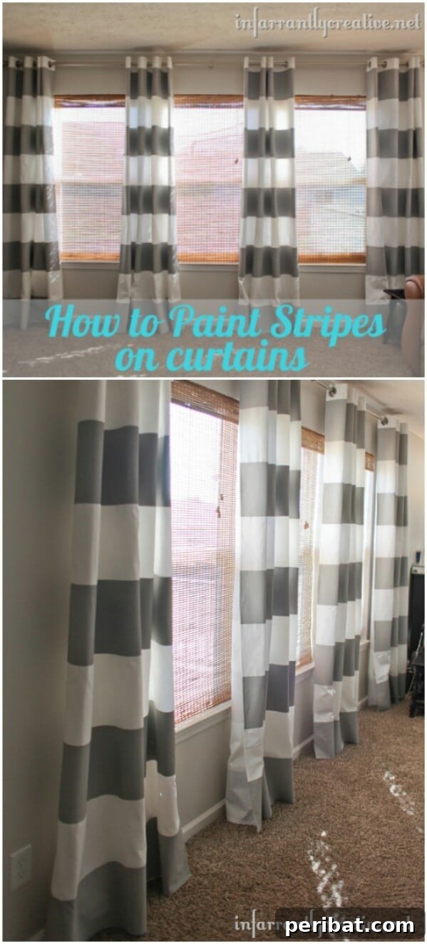 Modern Paint Striped Curtains