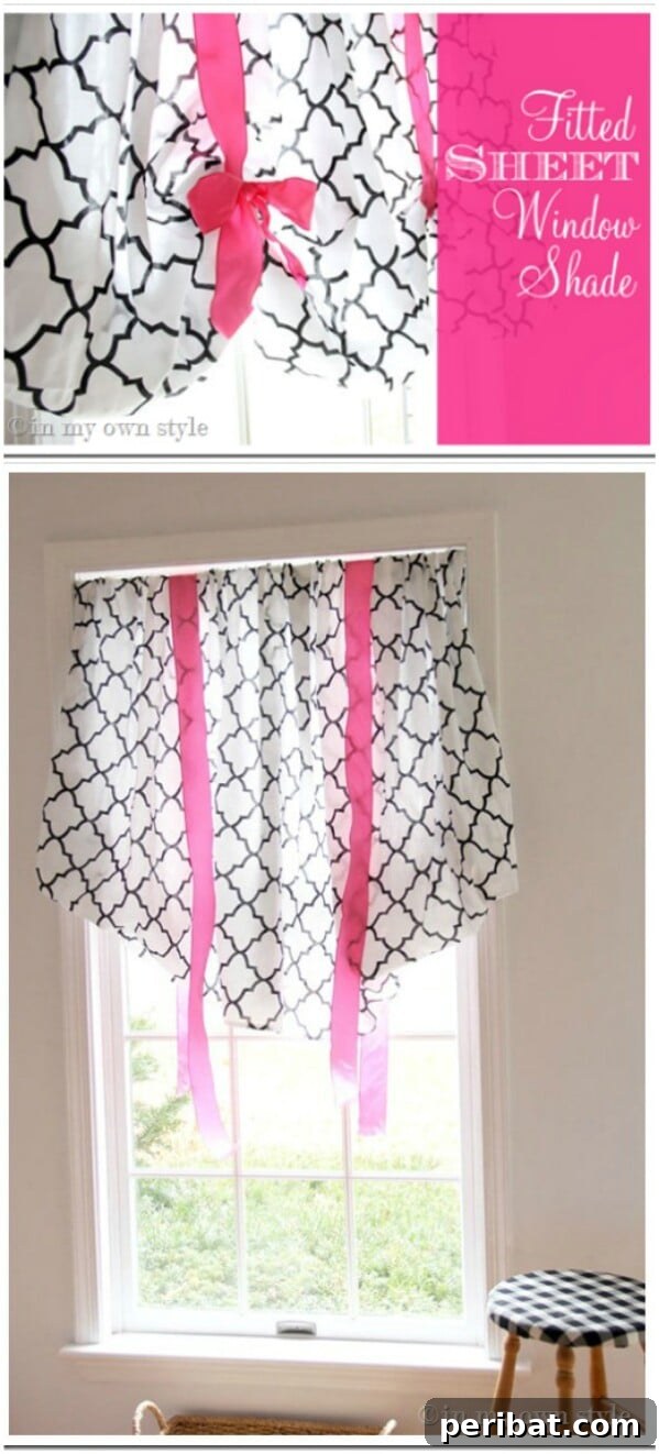 No-Sew Fitted Sheet Window Shade