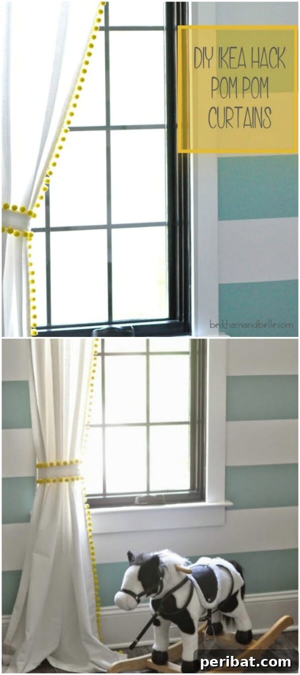 IKEA Hack Pom Pom Curtains DIY