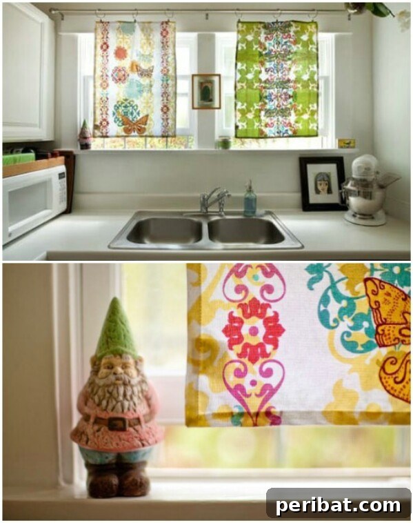 Easy Tea Towel Curtains for Kitchen