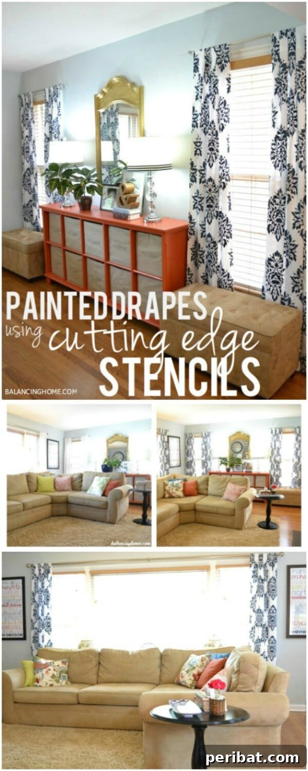 Personalized DIY Stenciled Curtains