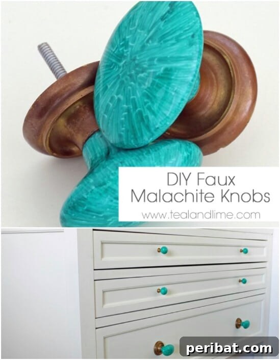 DIY Faux Malachite Knobs