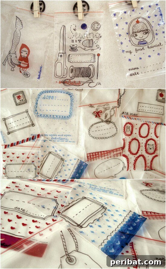 Hand Drawn Plastic Seal Bags