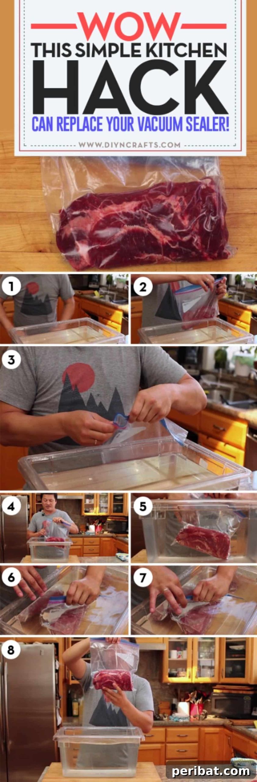 Simple Water Displacement Method: Replace Your Vacuum Sealer for Fresher Food