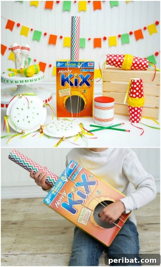 45 Clever Ways to Upcycle Cereal Boxes 12 DIY Cereal Box Guitar for Kids