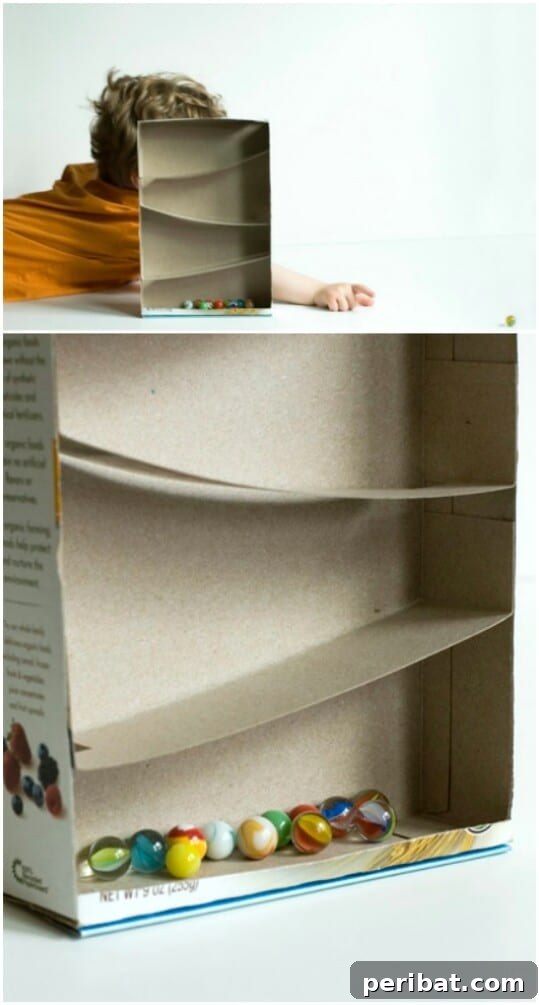 45 Clever Ways to Upcycle Cereal Boxes 22 Cereal Box Marble Run