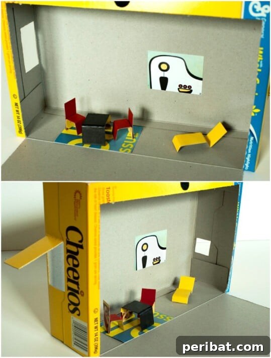 45 Clever Ways to Upcycle Cereal Boxes 30 Cereal Box Dollhouse with Modern Furniture