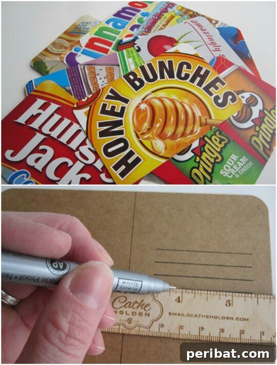 45 Clever Ways to Upcycle Cereal Boxes 31 Cereal Box Postcard Mail Art