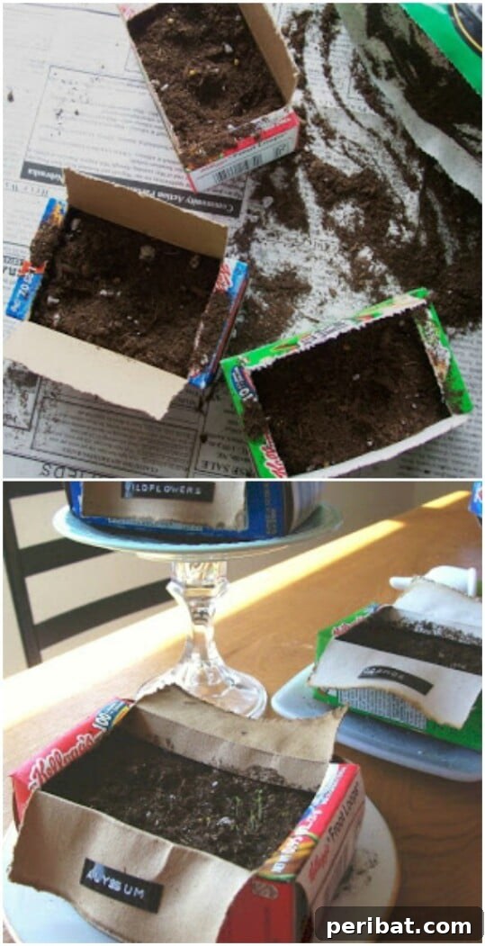 45 Clever Ways to Upcycle Cereal Boxes 32 Cereal Box Seed Starters