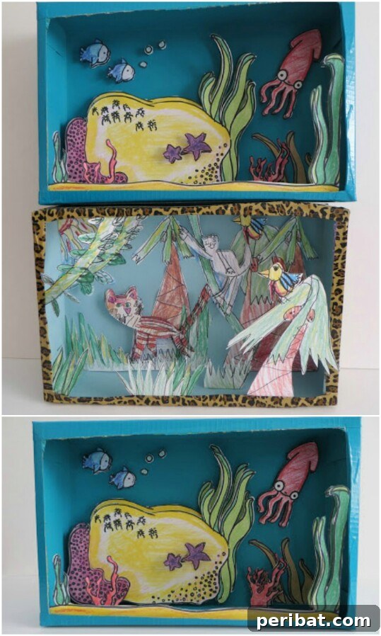 45 Clever Ways to Upcycle Cereal Boxes 42 Cereal Box Shadow Box for Kids' Art